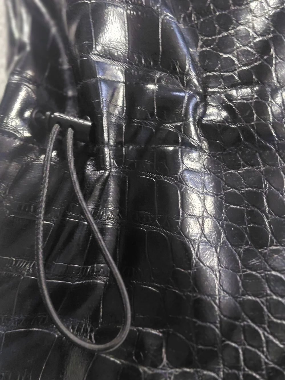 DKNY Black Faux Croc Leather Vest - Men's Sz L Oversize